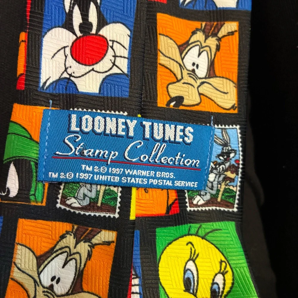 5/$20 VTG 1997 Looney Tunes Stamp Collection Warner Bros.‎ Men's Tie Multi Color